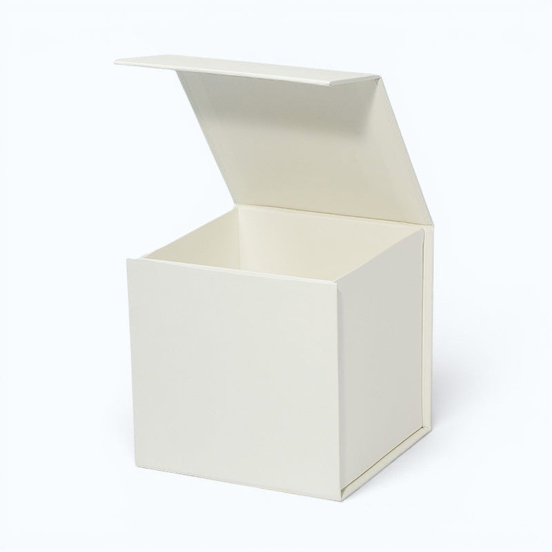 Magneetdoos met strik - Kubus - Ivoor kraft - Couture