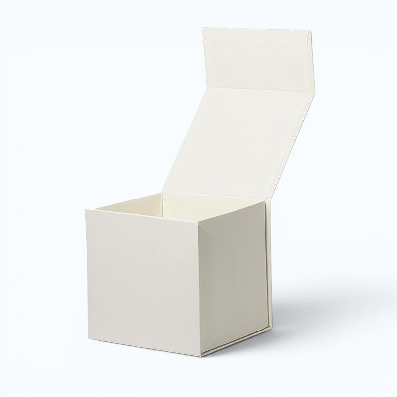 Magneetdoos met strik - Kubus - Ivoor kraft - Couture