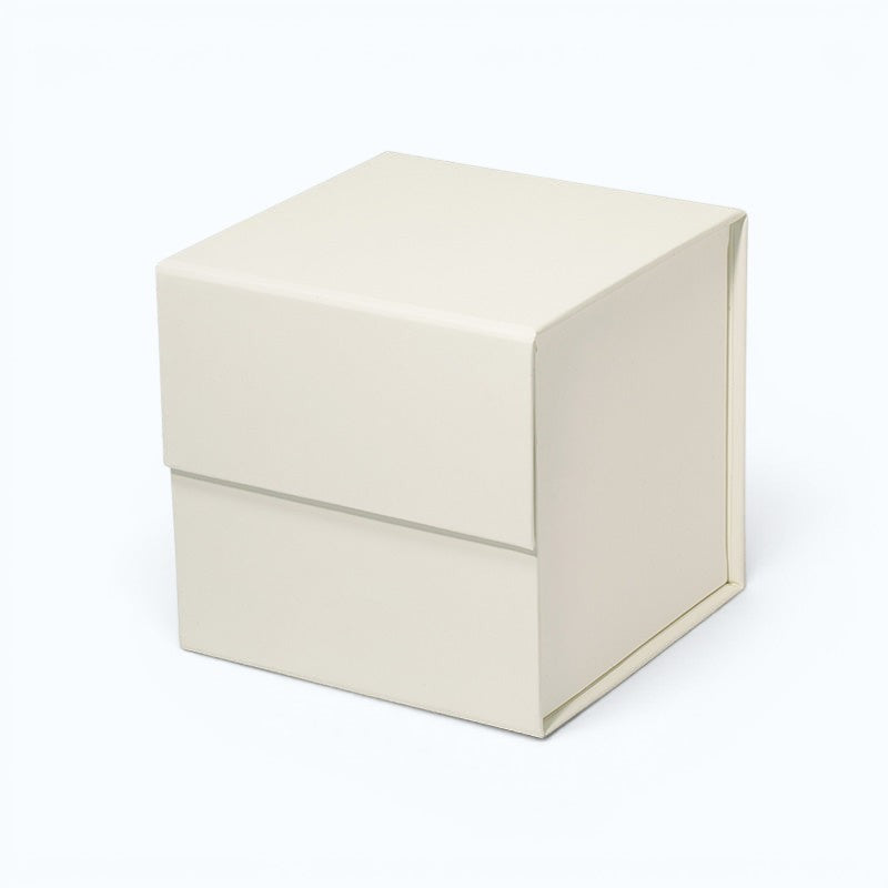 Magneetdoos met strik - Kubus - Ivoor kraft - Couture