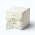 Magneetdoos met strik - Kubus - Ivoor kraft - Couture