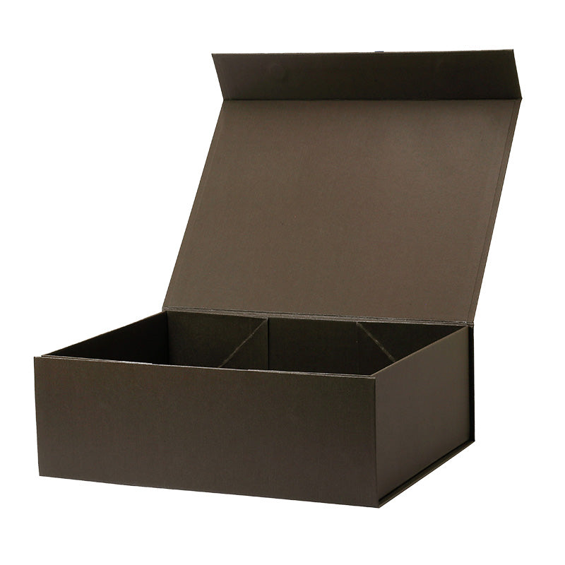 Magneetdoos met strik - A4 - Bruin mat gelamineerd - Oxford leer - Couture