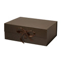 Magneetdoos met strik - A4 - Bruin mat gelamineerd - Oxford leer - Couture