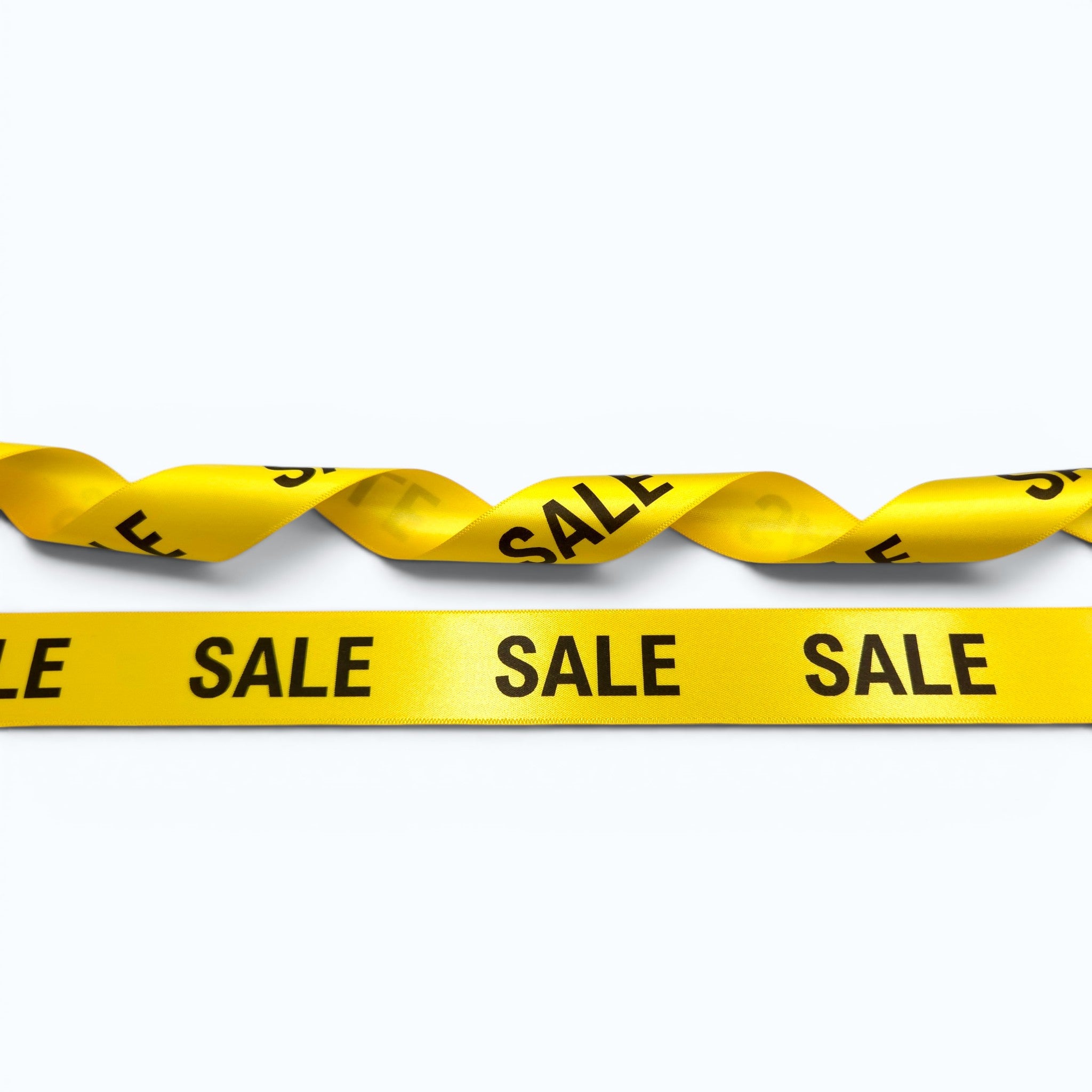 20mm Luxury satin ribbon printed with footballs per 25 meter roll.