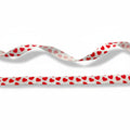 White Satin Ribbon with Red Hearts – 9mm