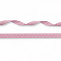 10mm Luxury pink satin ribbon with white dots
