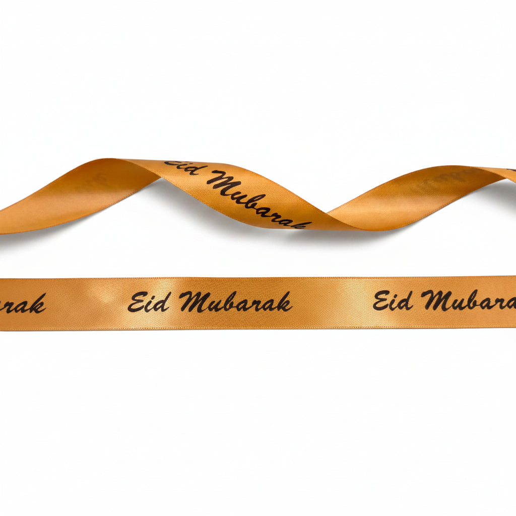 20mm Luxury satin ribbon printed with footballs per 25 meter roll.