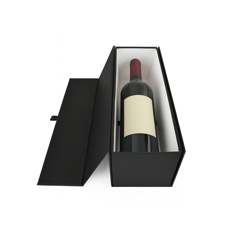 Magneetdoos - Luxe wijndoos - Zwart wit kraft - Elegant+ FSC®