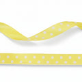 10mm Luxury satin ribbon yellow with white polka dots