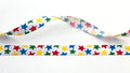 Satin Ribbon 9mm with coloured stars