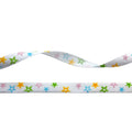 Satin ribbon 9mm with subtle coloured stars