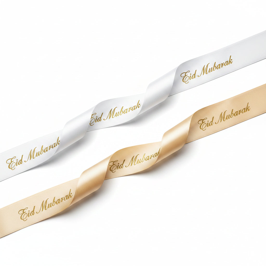 20mm Luxury satin ribbon printed with footballs per 25 meter roll.