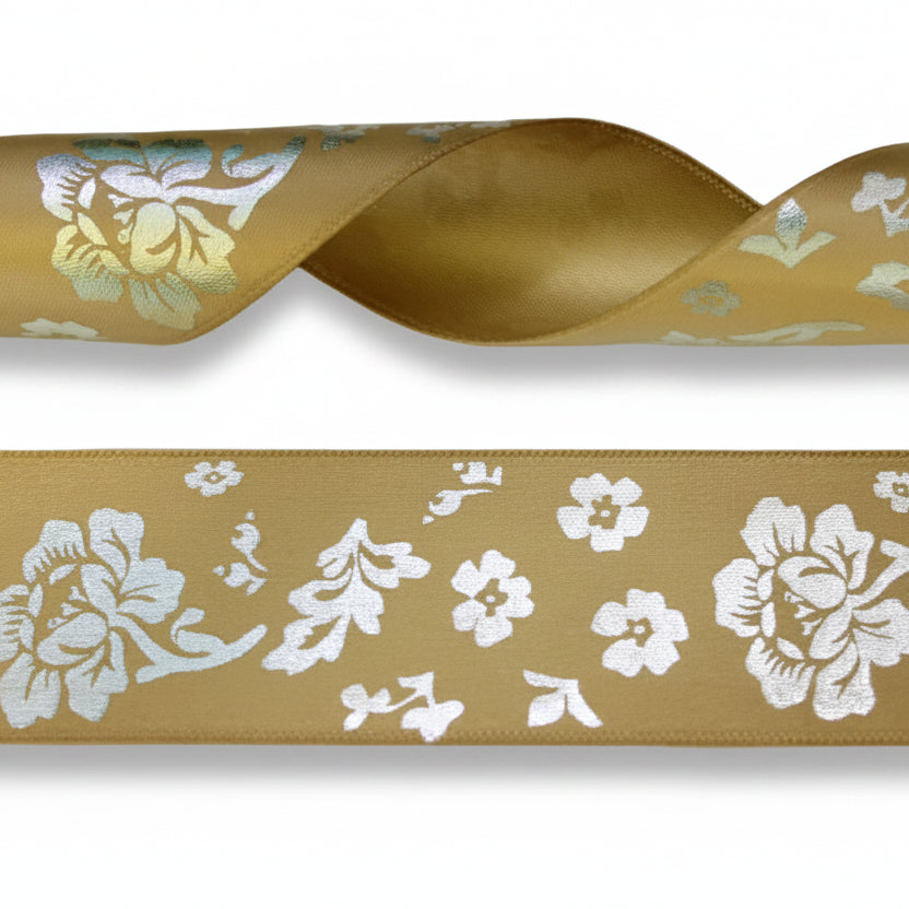 Satin Ribbon with Zebra Print – 25mm per 25 meters.