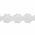Viscose lace 45mm color white per card of 27 meters