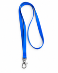 Blauw satijnen keycord 10 mm met musketonhaak | 50 stuks