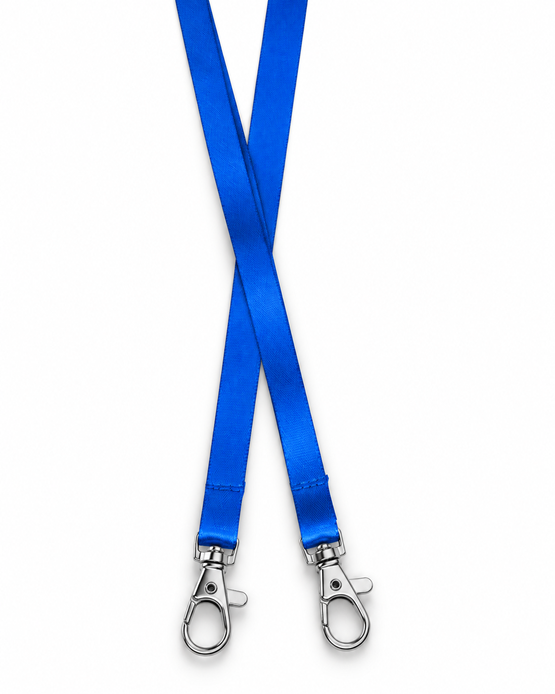 Blauw satijnen keycord 10 mm met musketonhaak | 50 stuks
