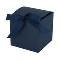 Luxe geschenkdoos met strik - Kubus - Koningsblauw kraft - Grace FSC®