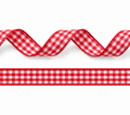 Plaid polyester ribbon 10mm in 11 different colors on 25 meter rolls