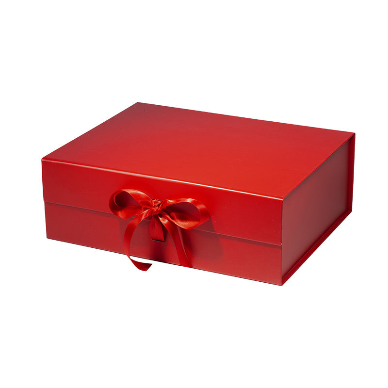 Magneetdoos met strik - A4 - Rood mat gelamineerd - Couture