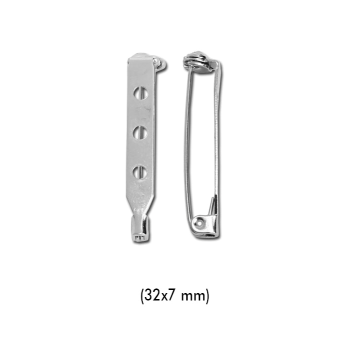 Veiligheidsspeld 32x7mm zilver per 100 stuks.